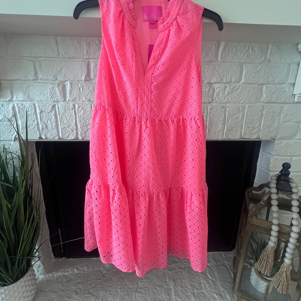 Lilly Pulitzer Coral Chiffon Dress